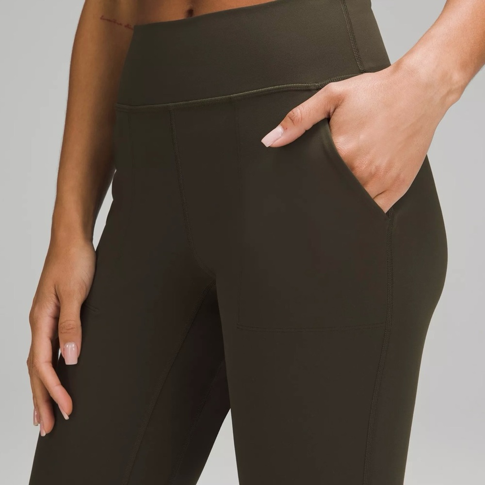 Lululemon Align High-Rise Legging Joggers pockets Dark Olive size 8. Length 28” - Picture 2 of 8